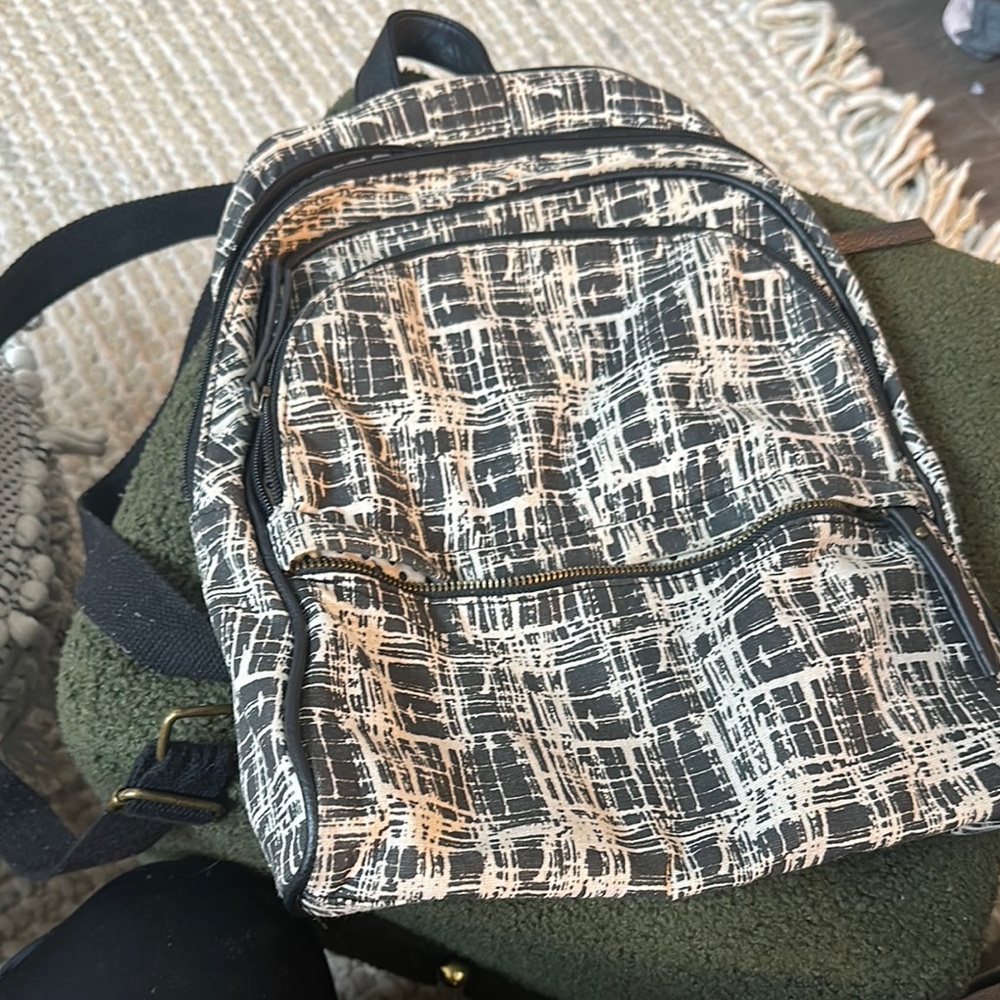 Black and White Urban Graphic Backpack Madden Girl